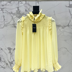 SAINT LAURENT 시폰 셔츠 스커트 세트