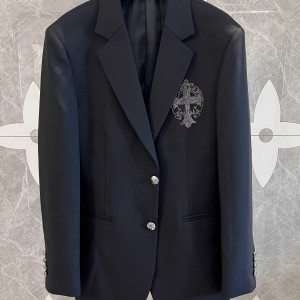 BALMAIN 크로스 장식 블랙 재킷