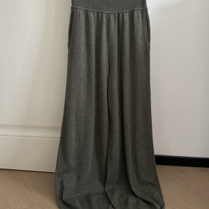 카키 와이드 팬츠