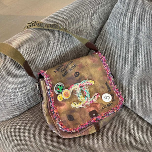 브라운 패치워크 크로스백